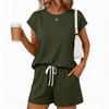 Women's Casual Fashion Short-Sleeve Set With Pockets