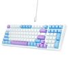 Gaming Keyboard Silver Wood Axis Mechanical Keyboard USB Wired Connection English Layout 99 Keys All Keys Hot Swap Silver Axis Mechanical Gaming