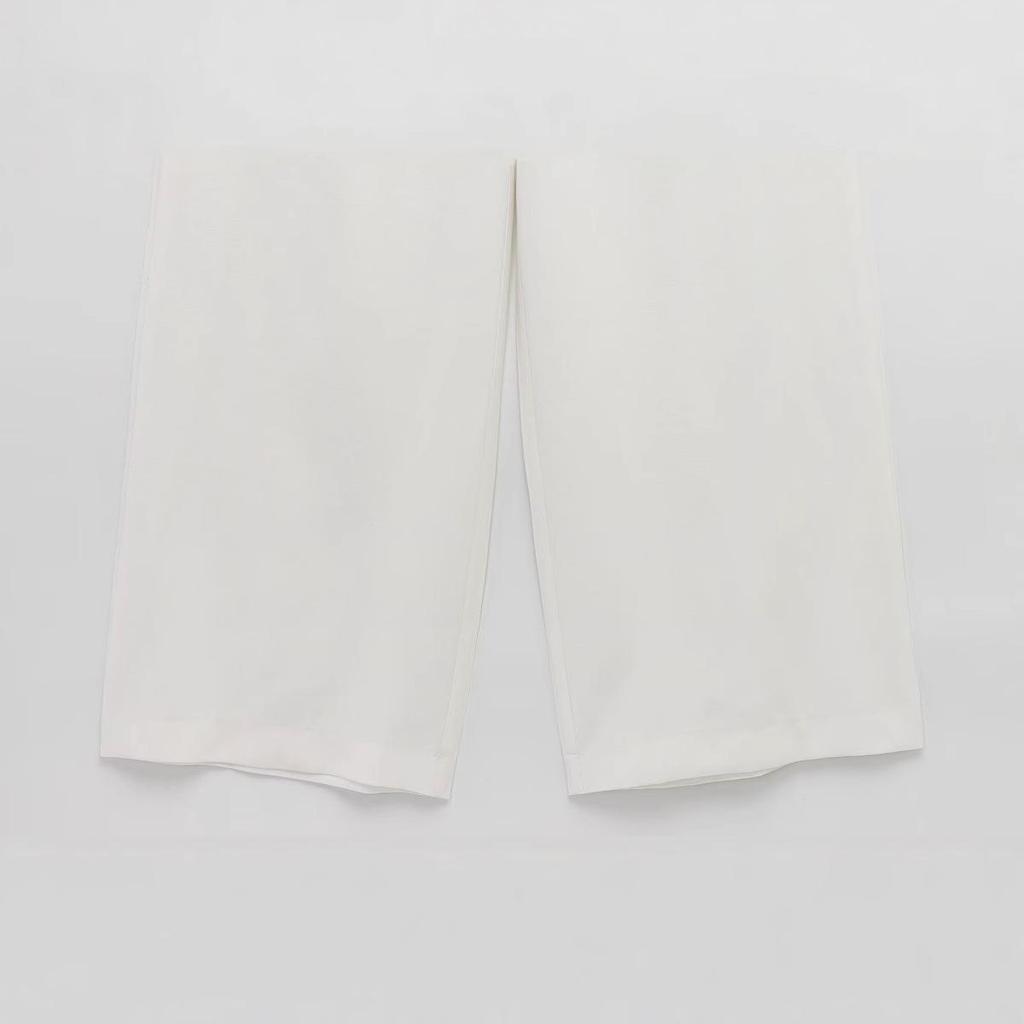 2025 Spring Women's Fashion Linen Wide-Leg Pants, European & American Style