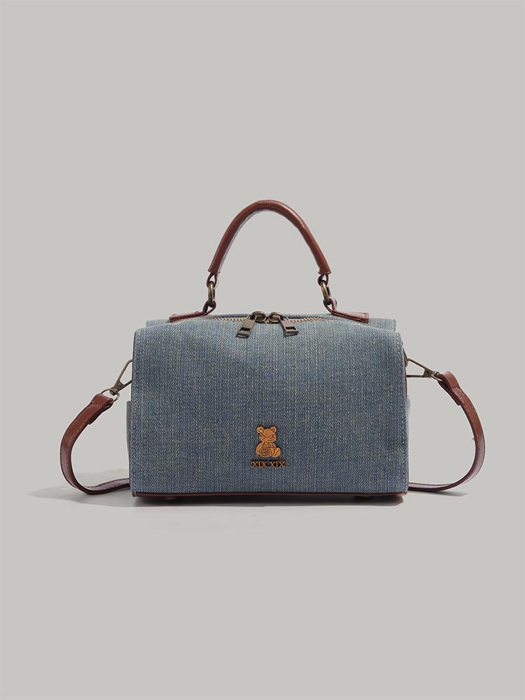 

Niche Maillard denim bag 2025 new retro small square bag autumn and winter fashion versatile single shoulder oblique span bag women s tide джинсовый синий