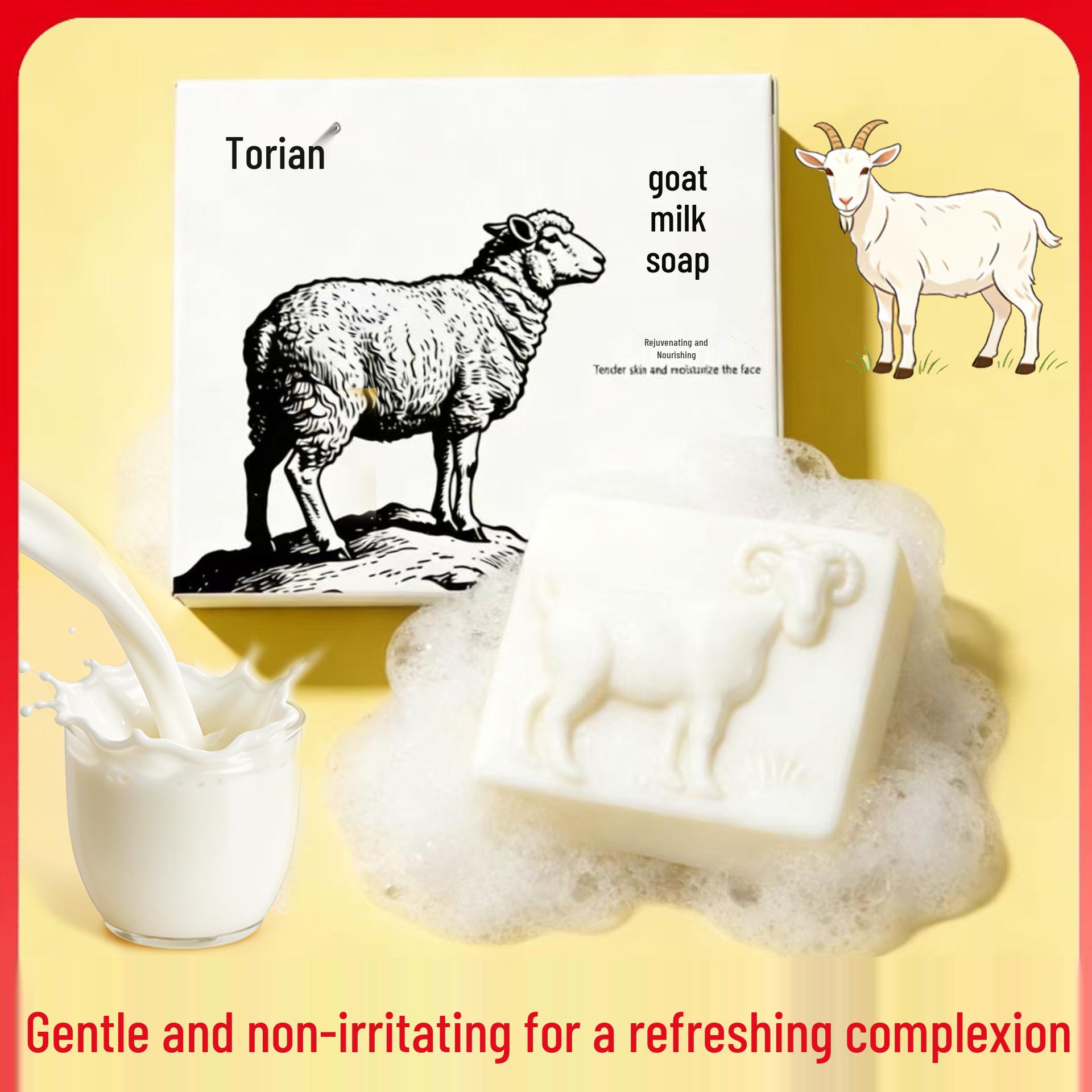 

Moisturizing Goat Milk Soap: Long-Lasting Fragrance for Bathing, Face & Hand Washing. 100±5g