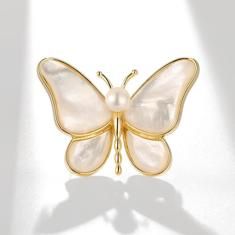 Exquisite Women s Mother-of-Pearl Butterfly Brooch - Perfect Mother s Day Gift