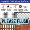 2D Flat, 1pc Rustic "Please Flush" Aluminium Decorative Sign - Vintage Bathroom Decor with Distressed Blue Background & Black Text, 15.7×3.94inch