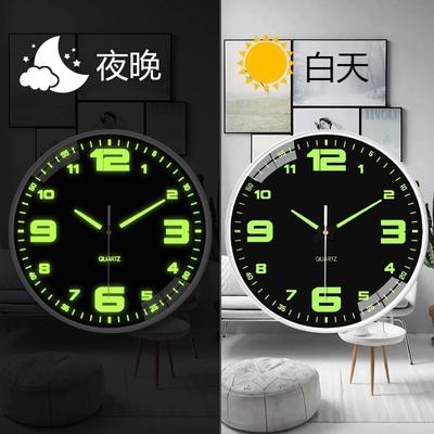 Leuchtende Wanduhr Wanduhr lautlose Quarzuhr neue einfache Wanduhr Wanduhr Uhr Wandbehang Nordisch Zuhause Zeit