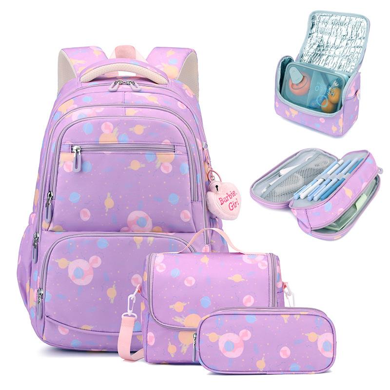 

Three-piece Set of Primary School Students Schoolbags for Women s New Cartoon Printed Materials Junior High School Students Schoolbags 46.5*32.5*22cm