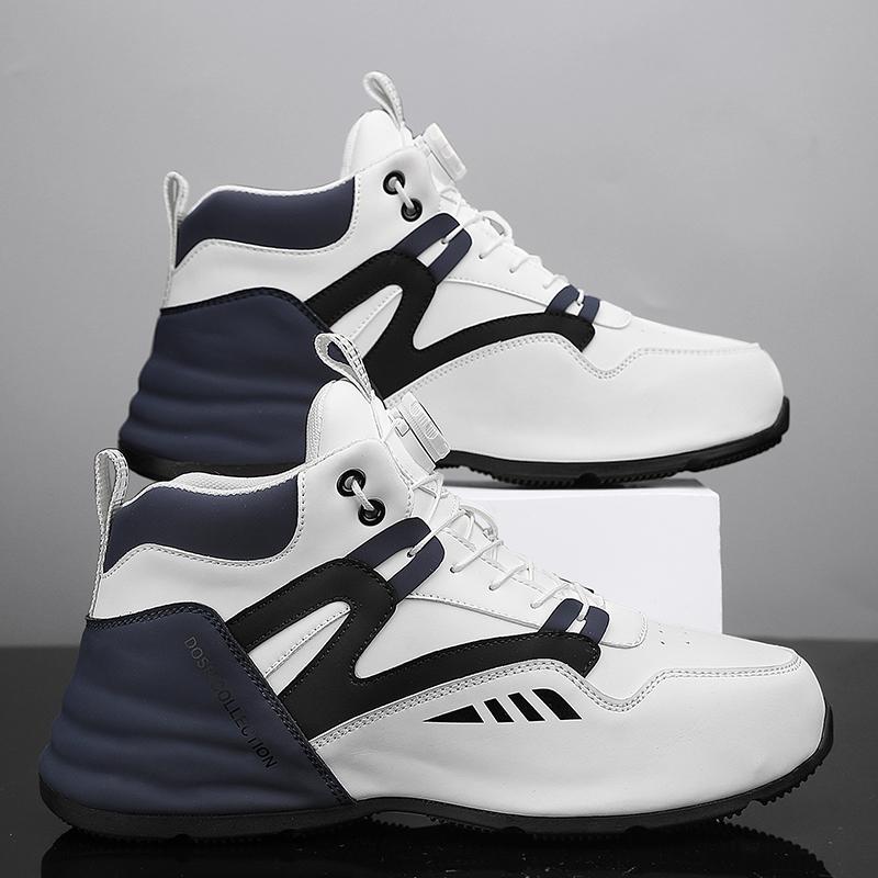 High-top Autumn and Winter Sports Running Shoes Basketball Rotating Button Medium-top Bottom Dad Shoes Casual Shoes