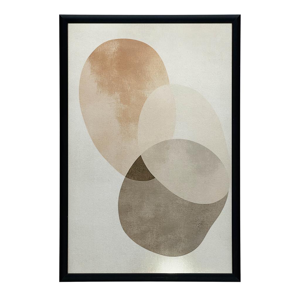 Abstrakcyjne Koła - Minimalistyczna Sztuka Abstrakcyjne Koła - Minimalistyczna Sztuka, 30X40 Cm, Rama Drewniana Ciemny Brąz, Papier Matowy 230 Gsm