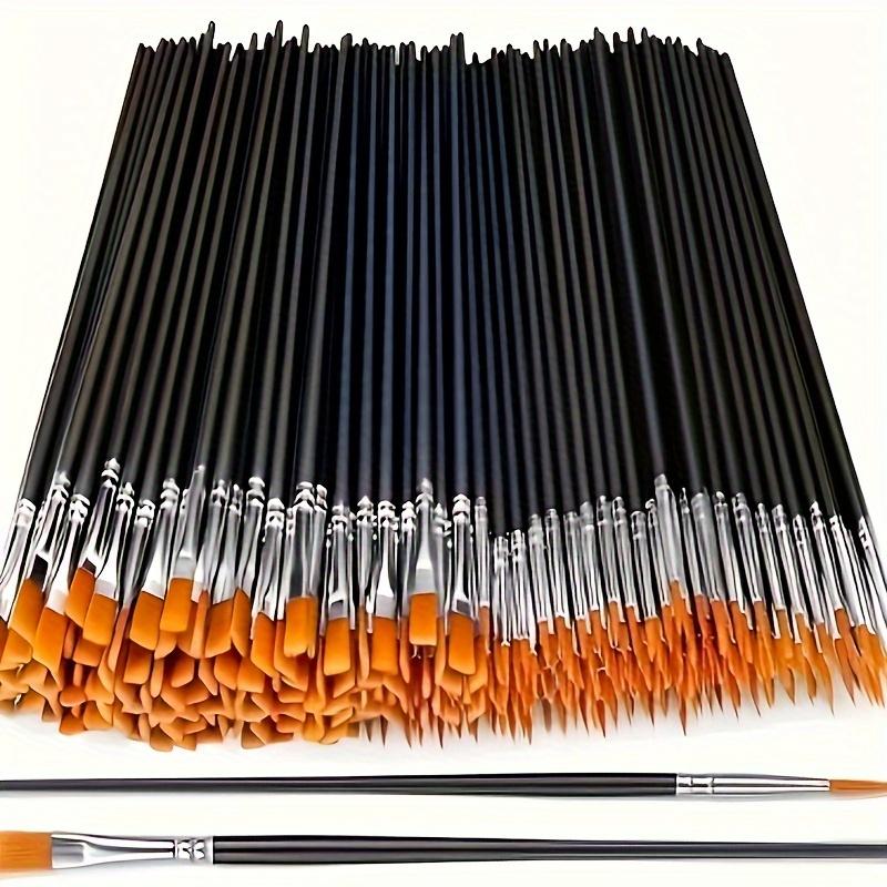 30pcs of Nylon Hair Paintbrushes, Featuring Flat And Round Tips, Suitable for Professional Oil Painting, And Craft Painting
