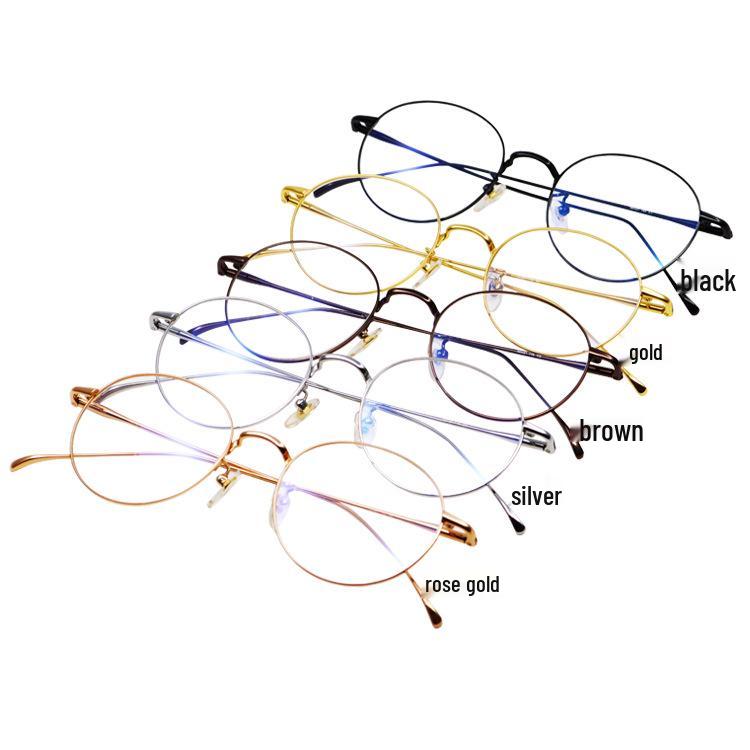 Ultra-Light Round Pure Titanium Glasses Frame with Anti-Blue Light Lenses for Men & Women