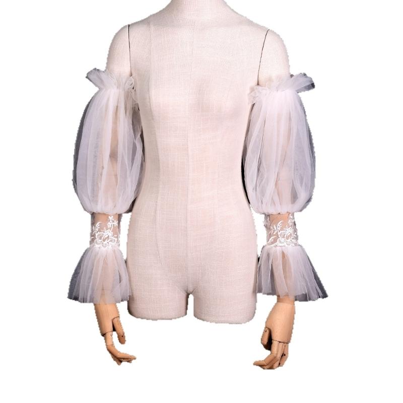 Delicate Sheer Bride Gloves With Open Finger Design Wedding Arm Sleeves For Bridal Accessories And Formal Occasion