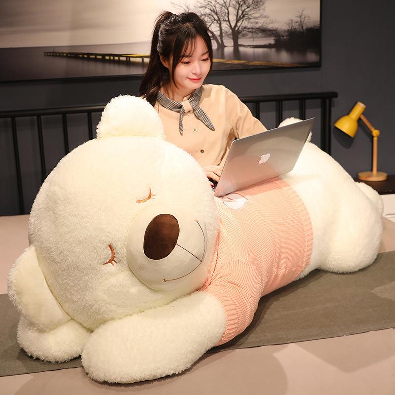 Large Sweater Bear Plush Toy Cute Hug Bear Big Throw Pillow Girl Bed Sleeping Hug Doll Doll Gift
