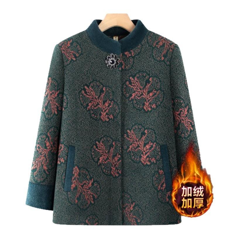 Grandma winter coat old woman imitation mink plush woolen top mother plush thickened winter warm clothes