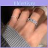 Bague réglable élégante en cuivre pour femmes avec des pierres de zircone éblouissantes pour un style tendance
