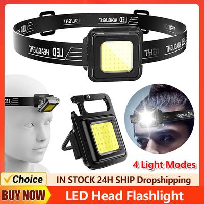 LED-Arbeitsleuchte 4 Lichtmodi Multifunktionale Stirnlampe Typ C USB-Aufladung Kompakte Stirnlampe für Camping Laufen Wandern