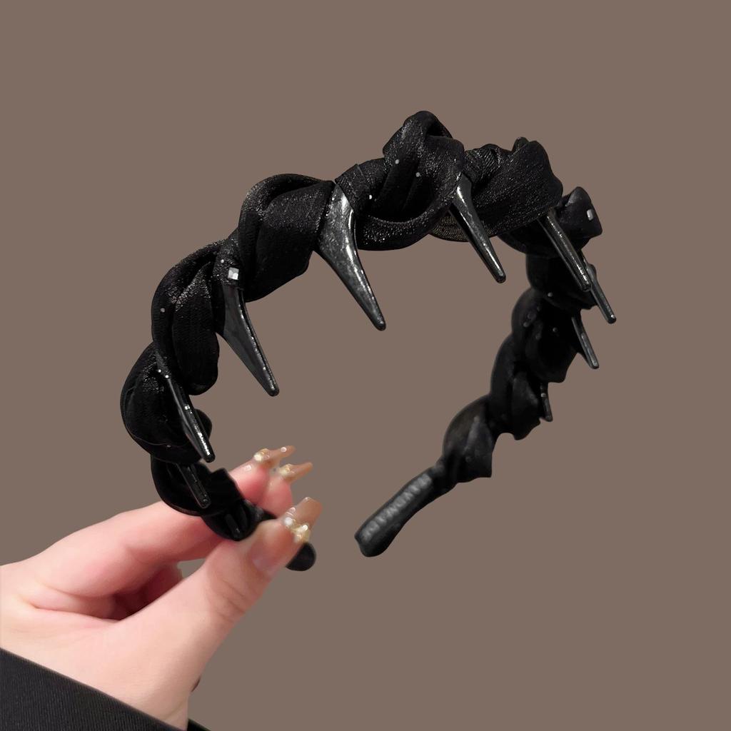 High-End Women's Bow Headband with Teeth - 2025 Face Washing & Hair Pressing Accessory