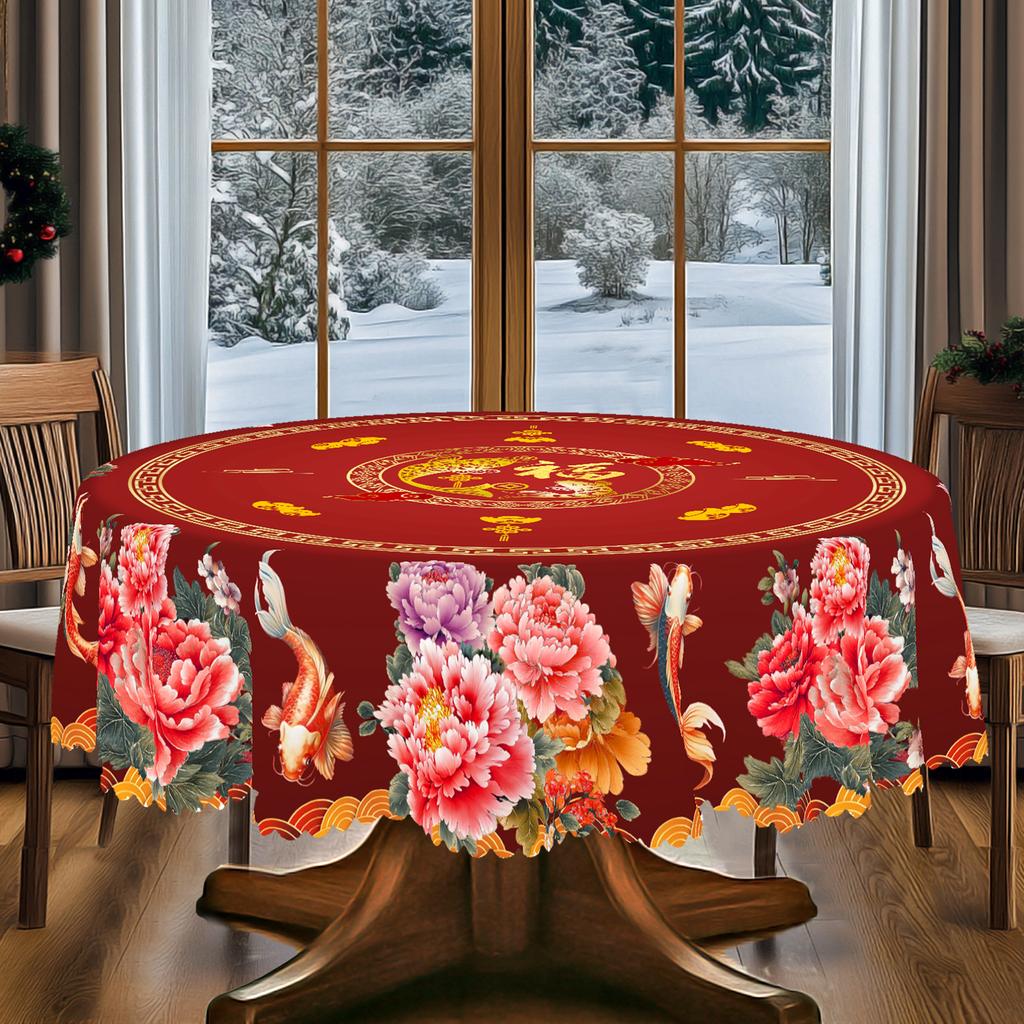 Corona de Flores del Día de la Independencia Mantel Rectangular Impermeable Flor Roja Azul Estrella Bandera de EE. UU. Cubierta de Mesa para Cena Cocina