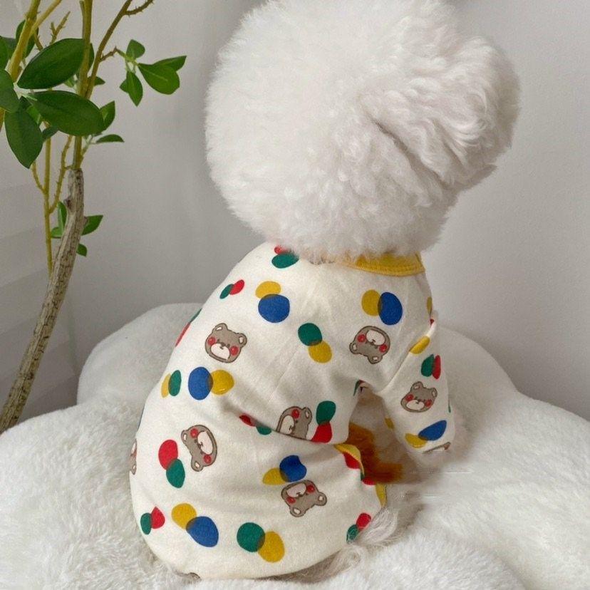 

Four-legged Teddy Bichon Dog Warm Pajamas for Autumn and Winter XL (12-16 lbs)