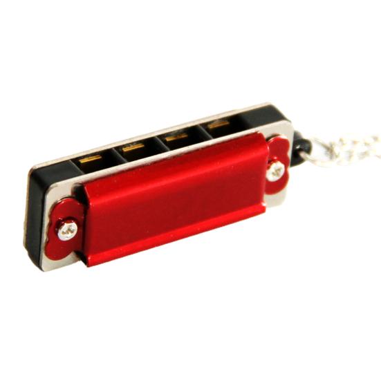 8 Tone 4 Holes Mini Harmonic Pendant Metal Musical Instrument Toys Harmonica Pendant