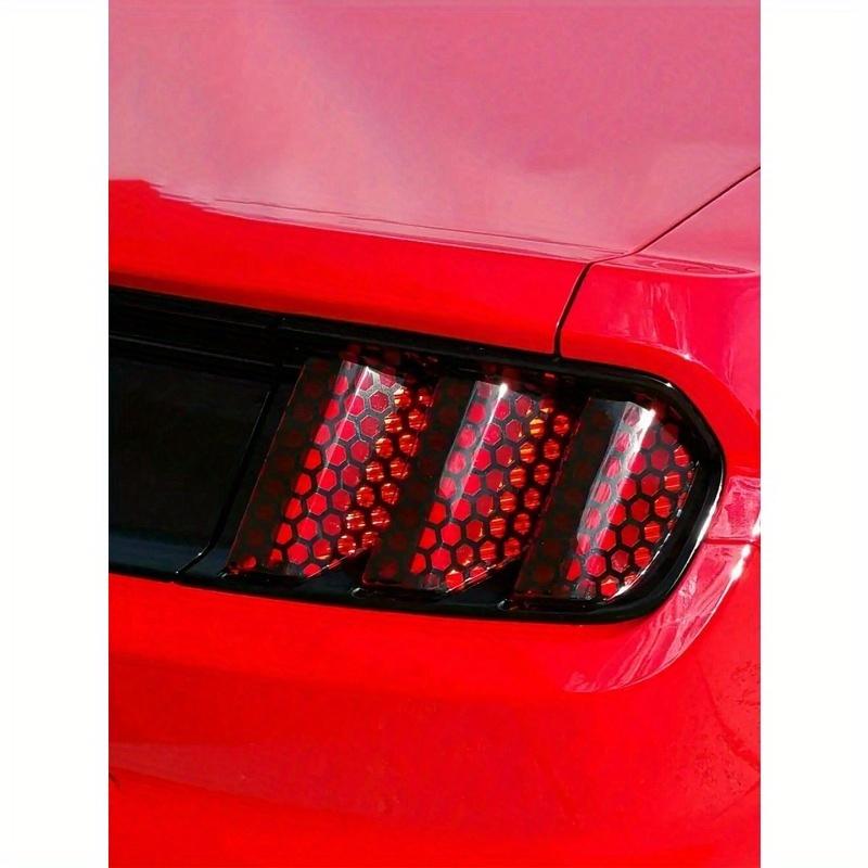 1pc Black Car Rear Light Honeycomb Sticker, Black Carbon Fiber Style Decal, Car Lights Universal
