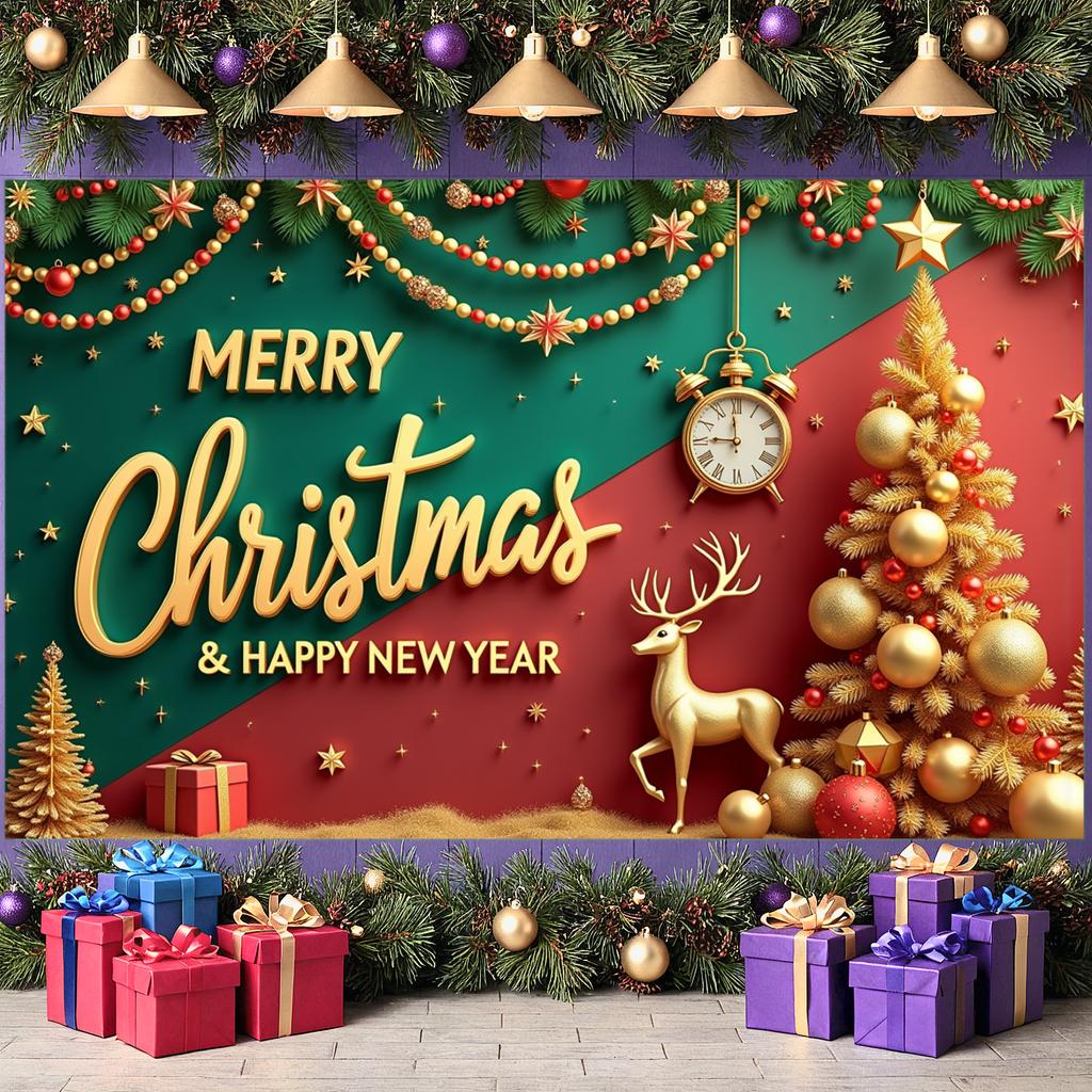 Party Banner Snow Scene Holiday Banner Christmas Banner Festive Design Christmas Decoration For Christmas Party Winter