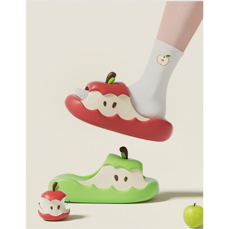 Original Small Apple Slippers Original Couple Summer Home Cute Thick Bottom Dormitory Sandals External Wear
