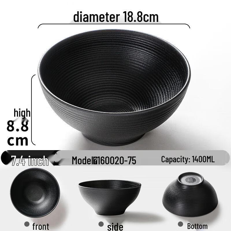 Jijun Commercial Melamine Ramen & Soup Bowl