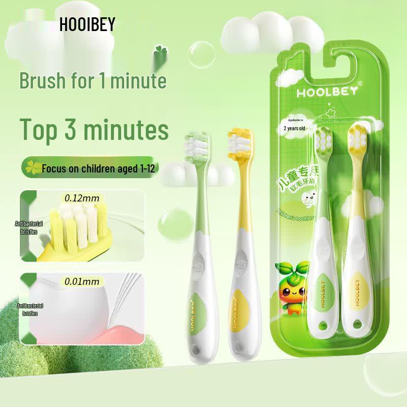 HOOLBEY Kids Soft Toothbrush 2-Pack