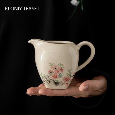 Chinesische Tradition Keramik Fair Cup Cha Hai Handbemalte Blumen Porzellan Teetasse Meistertasse Handgefertigtes Teezubehör Teegeschirr