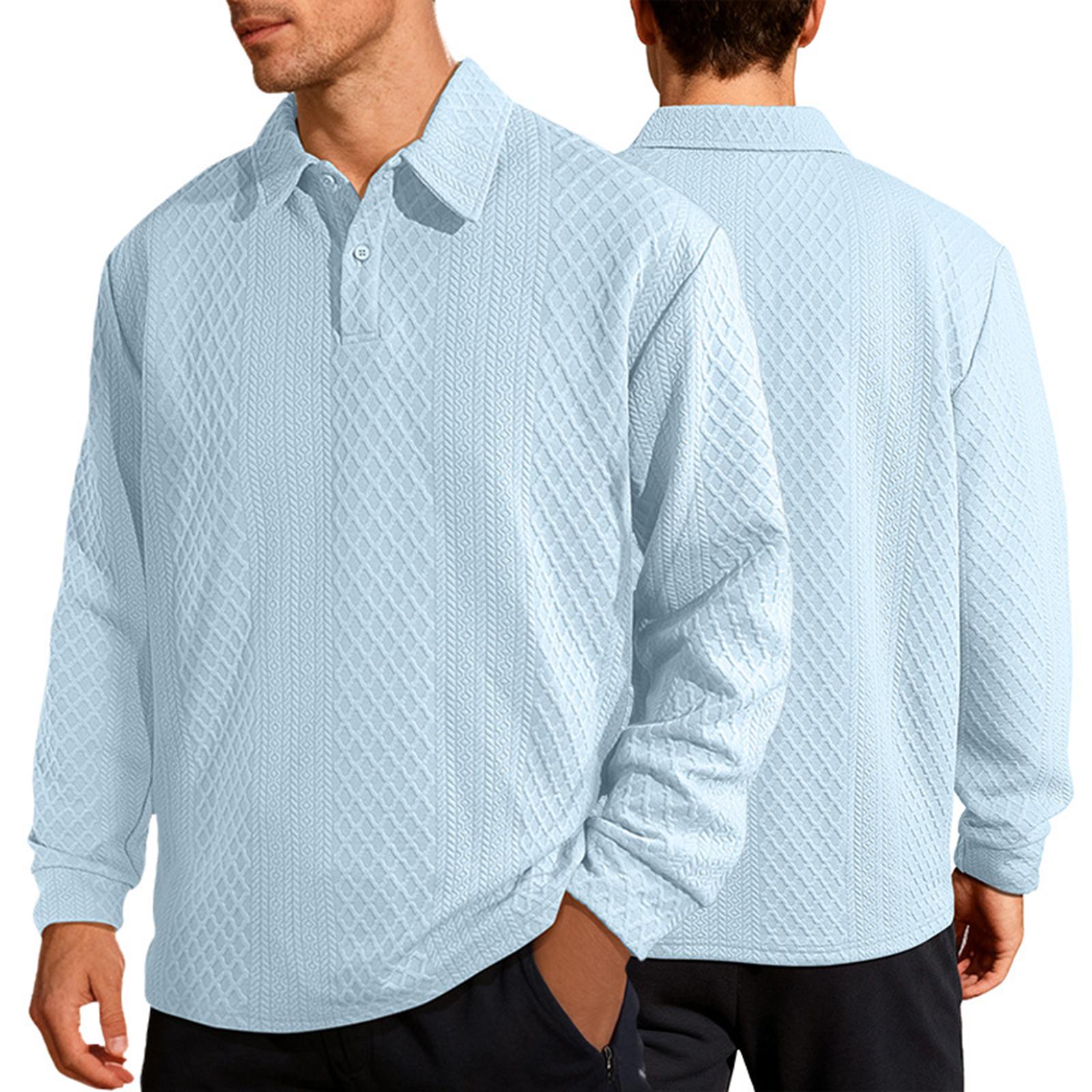 

Men s Button,up Casual Lapel Long,sleeved Loose Shirt L