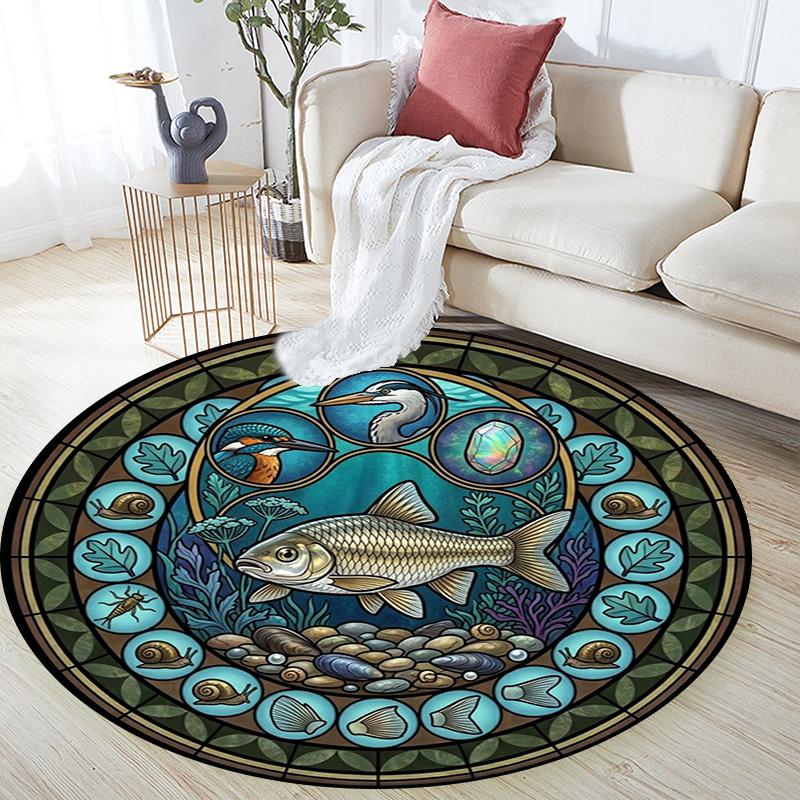 Festival Symbols Round Area Rug Under Office Chairs Bedroom Living Room Home Decor