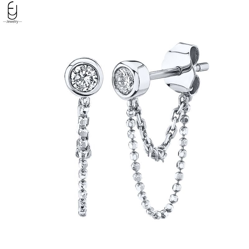 925 Silver Ear Buckles Fashion Hoop Earrings White Crystal Luxury Women's Earrings Wedding Women's Jewelry Premium Gift