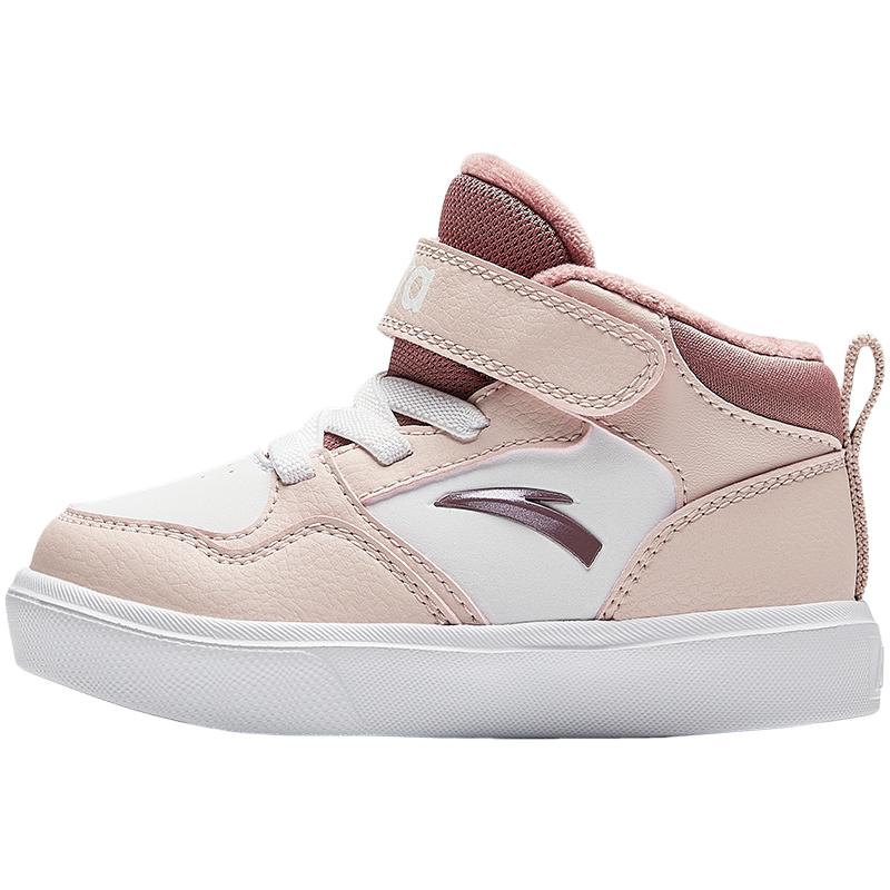Anta Kids Trendy Minimalist Lightweight Shock Absorbing Warm High-Top Walking Shoes Baby Shoes Light-Pink A22440060-1