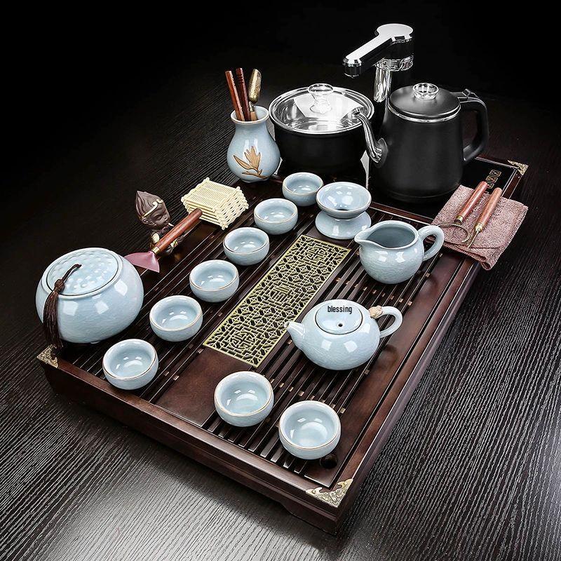 

Japanese Style Ceramic Kung Fu Tea Set with Bamboo Tray Standard