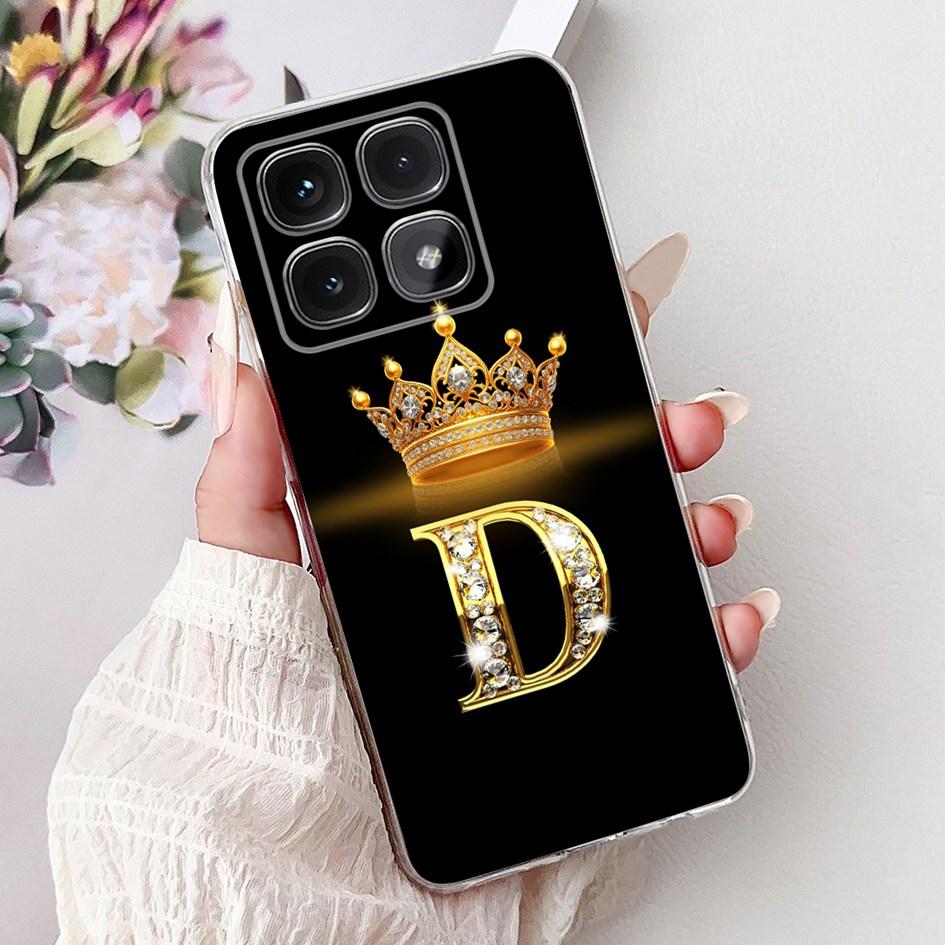 For Xiaomi 14T Pro 5G Case Luxury Crown Letters Soft Silicone Couple Phone Cover For Xiaomi 14T Mi14T 14TPro 2024 Protect Shells