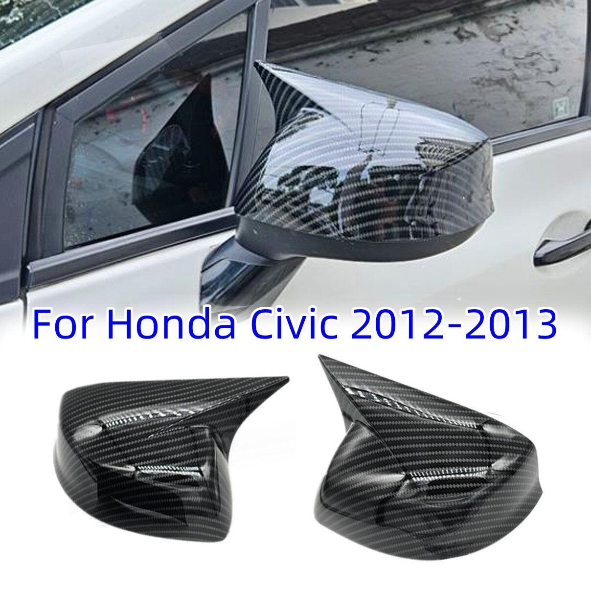 For Honda Civic 2012-2013 Carbon Fiber OX Horn Wing Rearview Side Mirror Cover