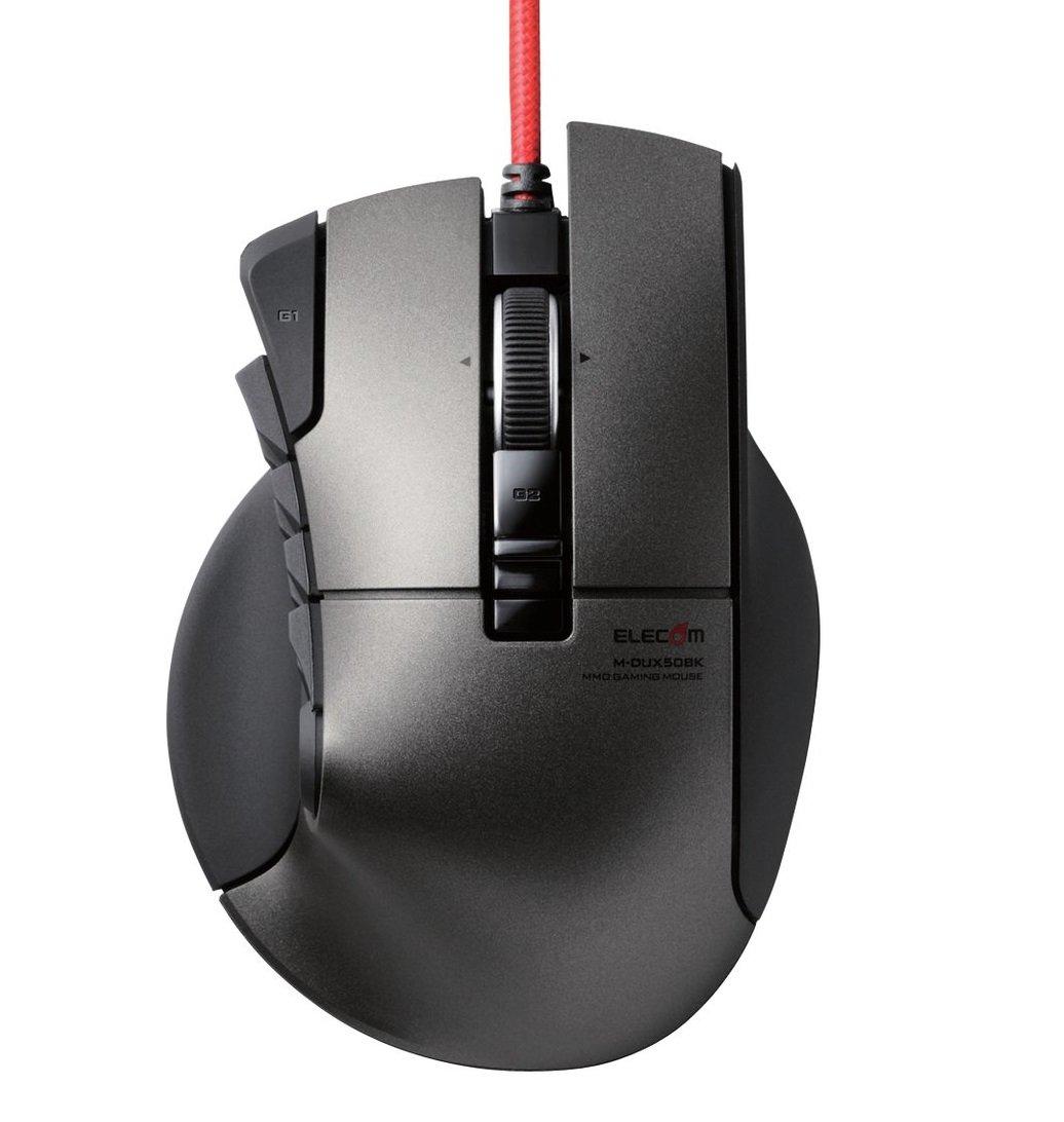 

ELECOM USB ігрова миша дротова 14 кнопок 3500 dpi апаратна макросумісність [DUX] M-DUX50BK