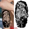 1 PC 210*114MM  Mermaid Temporary Tattoo For Women Men Realistic Fox Lion Flower Tattoos Sticker Back Arm Disposable Death Skull Fake Tatoo