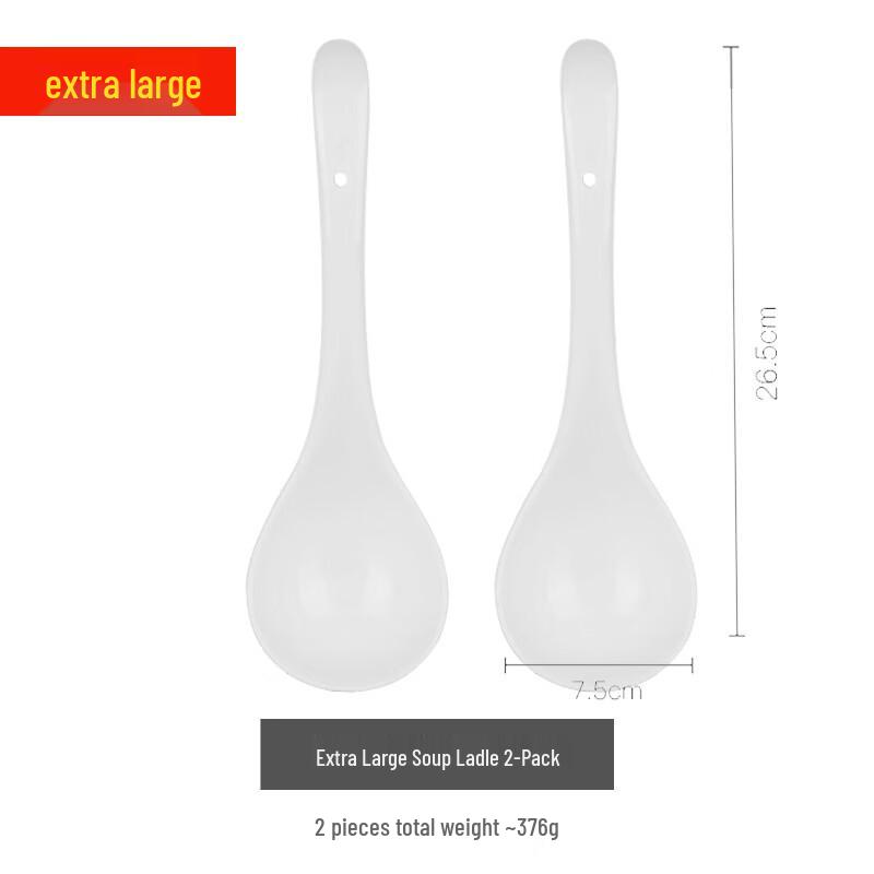 Large Ceramic Long-Handled Soup Spoon