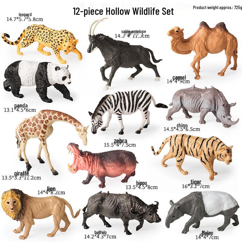 Cross-Border Animal Toy Set: Sheep, Cow, Horse, Donkey, Goat, Poultry Plastic Models