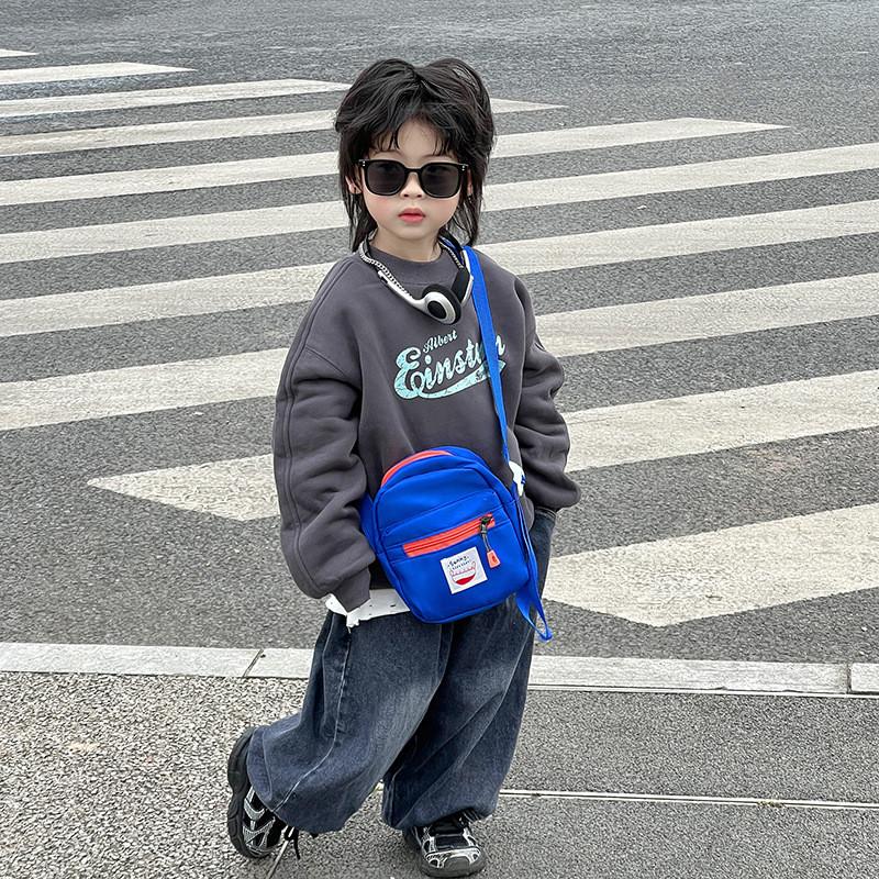 Charming Childrens Sling Bag Lightweight Canvas Accessory With Colorful Letter Print