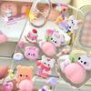 1/4Pcs Stereoscopic Cute Animals Fart Peach Stereo Relieve Stress Decals Cartoon 3D Relief Sticker Diy Decor Stickers Supplies