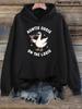 Women'S "Auntie Goose On The Loose" Funny Duck Graphic Hoodie - Casual Loose Pullover Sweatshirt | Humorous Party Top