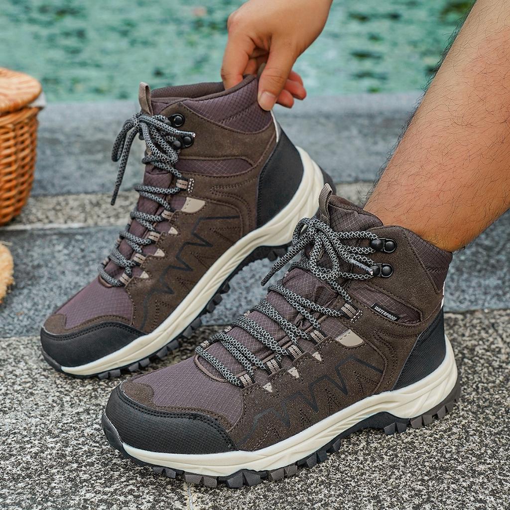 Chaussures de Randonnée Homme Extérieur Lacets Montantes Antidérapantes Décontractées Chaussures de Sport Femme Plates Respirantes Amortissantes Chaussures Homme Femme