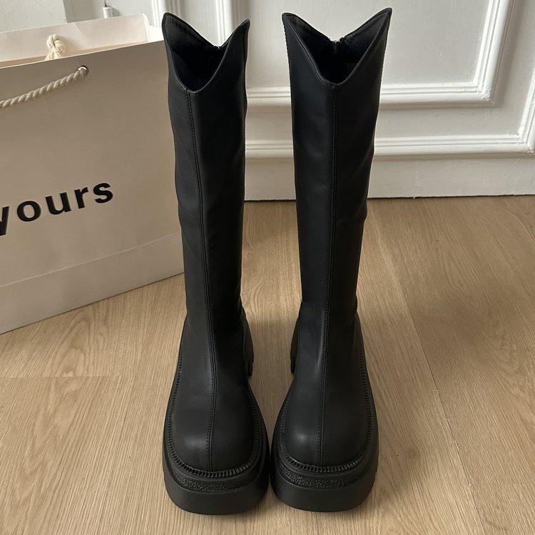 2025 Frühling und Herbst Neue Beliebte Ritterstiefel Vielseitige Dicksohlige Lässige Lange Stiefel Skinny Vielseitige Hohe Stiefel Damen