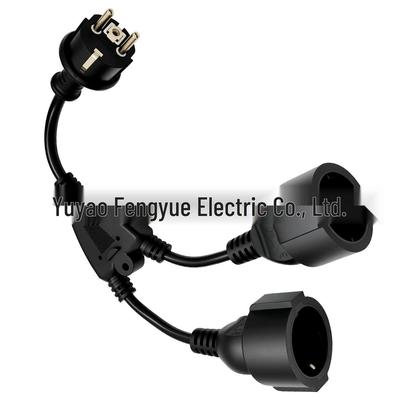0.34m European Standard 1-to-2 German Plug Extension Power Cord Splitter