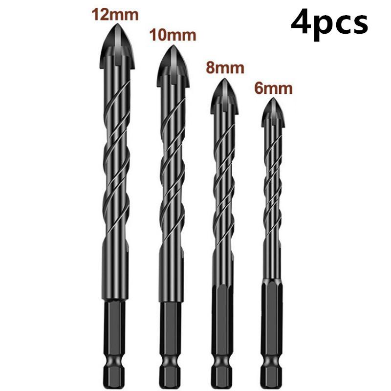 2/3/4/7/10pcs Diamond Coated Cross Drill Bit Set for Concrete Tile Glass - Hex Shank, Coolant Holes, Quick Drilling