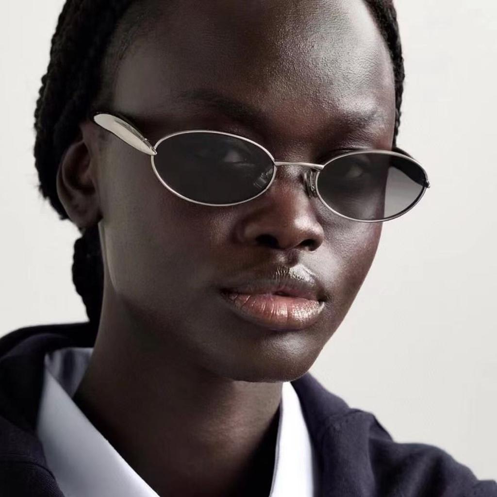 Oval Small Frame Sunglasses Women For Men Vintage Sun Glasses Luxury Brand Designer Punk Popular Metal Shades Uv400