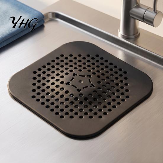 Anti Odor Drain Seal 2PCS Square Cover for Shower Floor, TPR Hair Catcher Filter Stopper, Detachable Deodorizer Pad Bathroom Kitchen And Laundry Room
