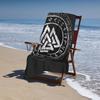 Scandinavian Valknut Viking Rune Beach Towel, Quick Dry Lightweight for Beach Pool Gym