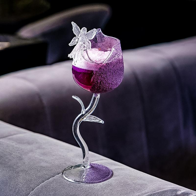 Bicchiere da champagne a forma di rosa, bicchiere da vino rosso, bicchiere da cocktail da bar, bicchiere da coppa per San Valentino e matrimonio